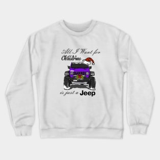 Christmas Jeep Purple Crewneck Sweatshirt